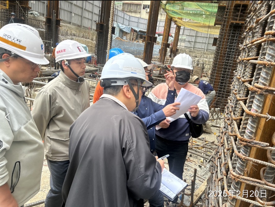 鋼樑接頭剪力榫與柱筋干涉施工檢討會勘